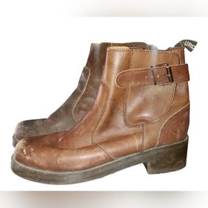 Women's Brown Leather Heeled Boots